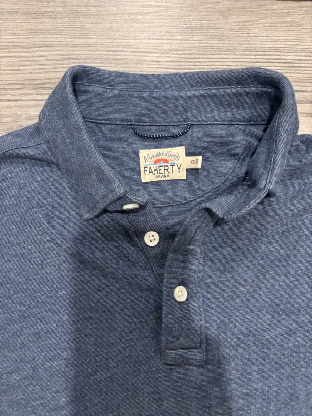 Faherty Men’s Heather Navy Polo